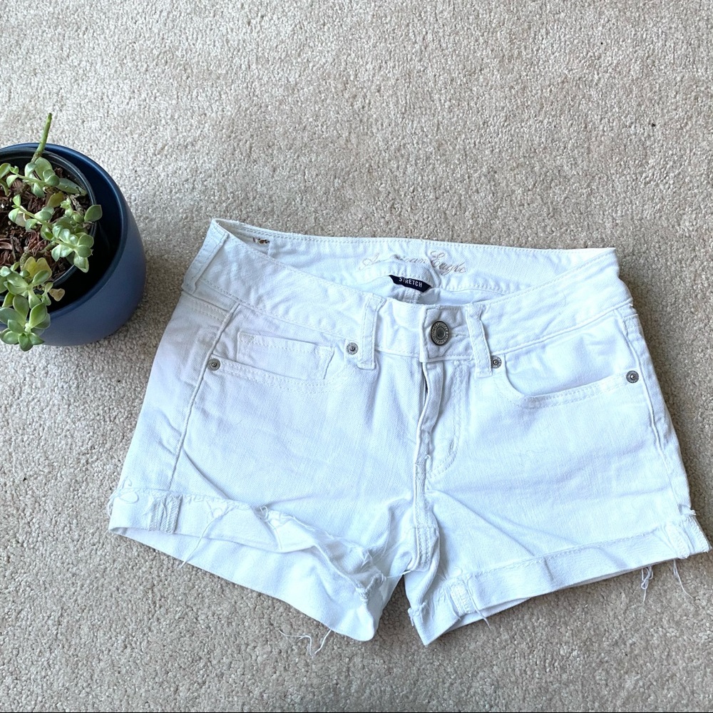 American Eagle White Denim Shorts